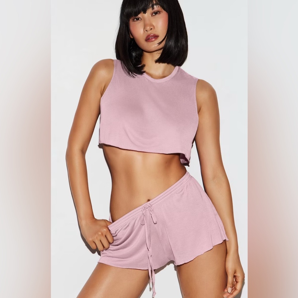 NWT | SKIMS Kim Sleep Super Cropped Tank - Orchid - Size XS